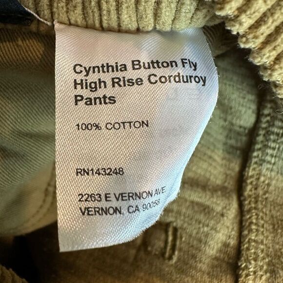 Reformation Cynthia button fly high rise corduroy straight leg pants - Picture 5 of 5